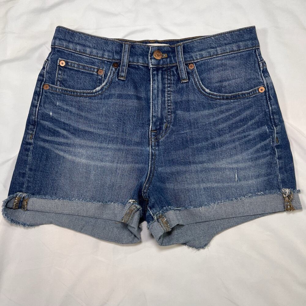 Madewell Denim Shorts Size 26 Blue High Rise Cuffed 3” Summer Casual Classic